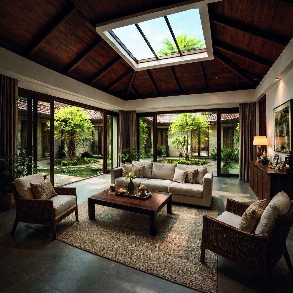 Nalukettu courtyard with skylight