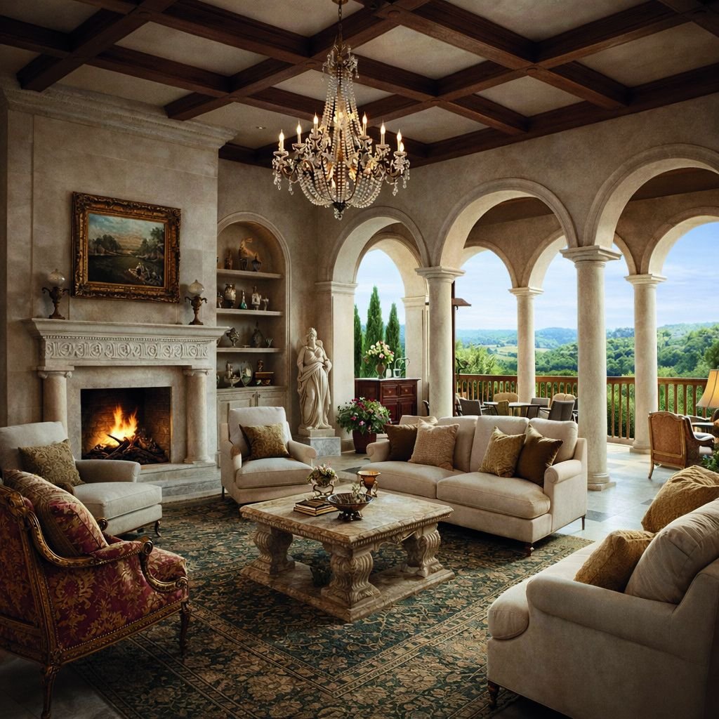 Roman Villa classical living room